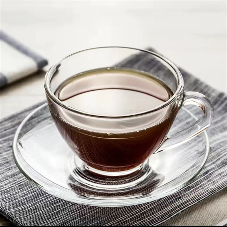 7-Ounce Glass Tea Cups And Saucers, Coffee Glass Mugs With Plate